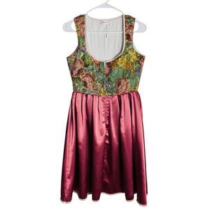 Clearlove Carpet Tapestry Dress Womens S Floral Satin Ren Faire German Dirndl
